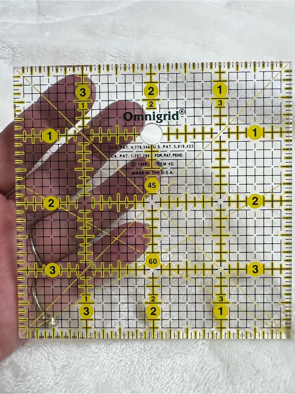 Clear Quilting Ruler with Yellow Grid Lines - Picture 3 of 3